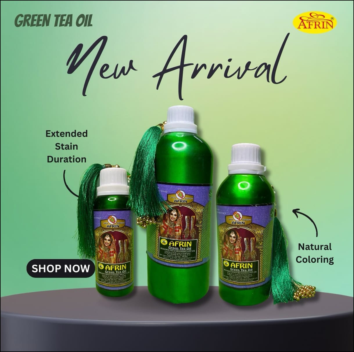 Afrin Green Tea Oil for Mehendi