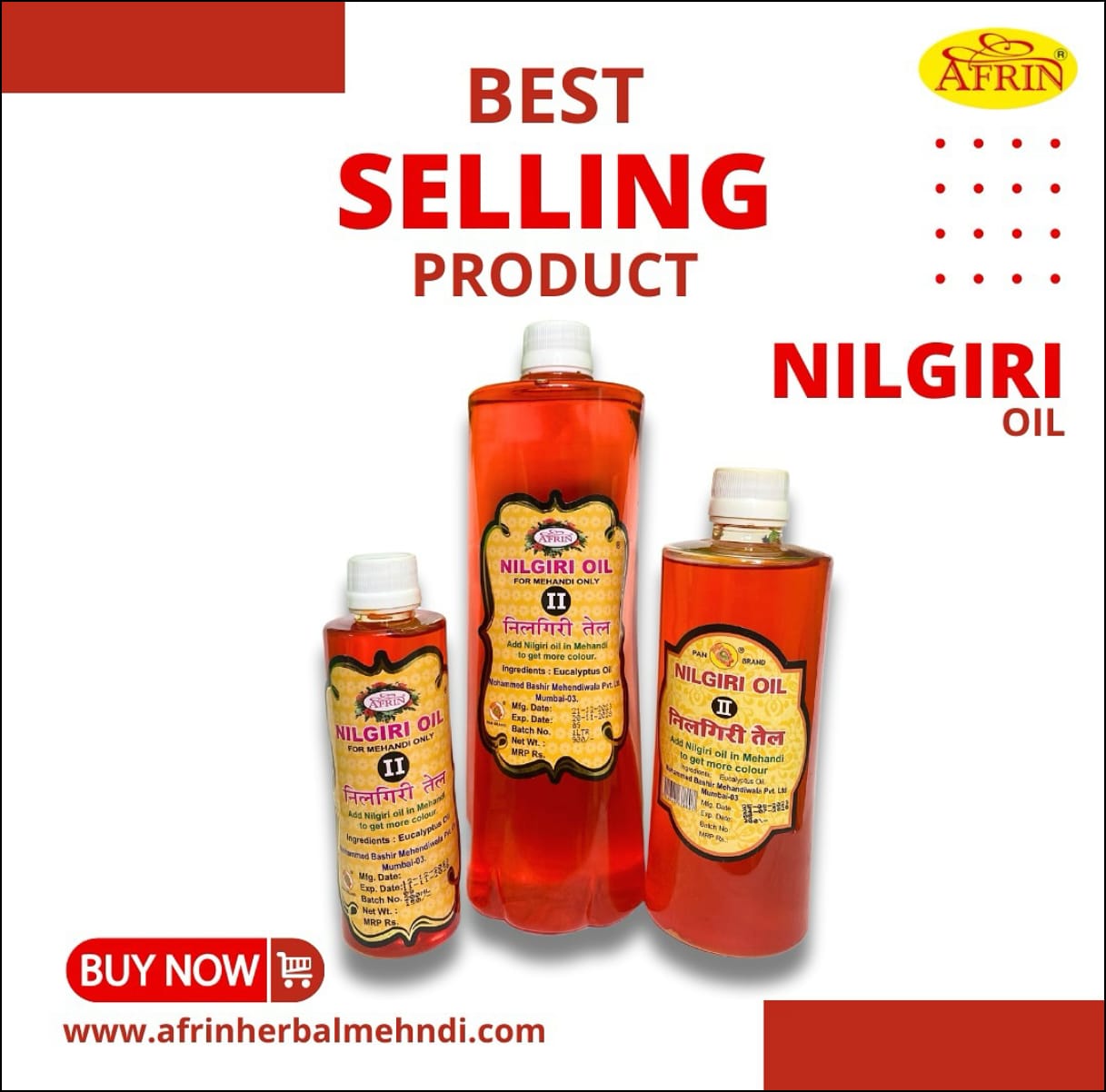 Afrin Sadi Nilgiri Oil for Mehendi