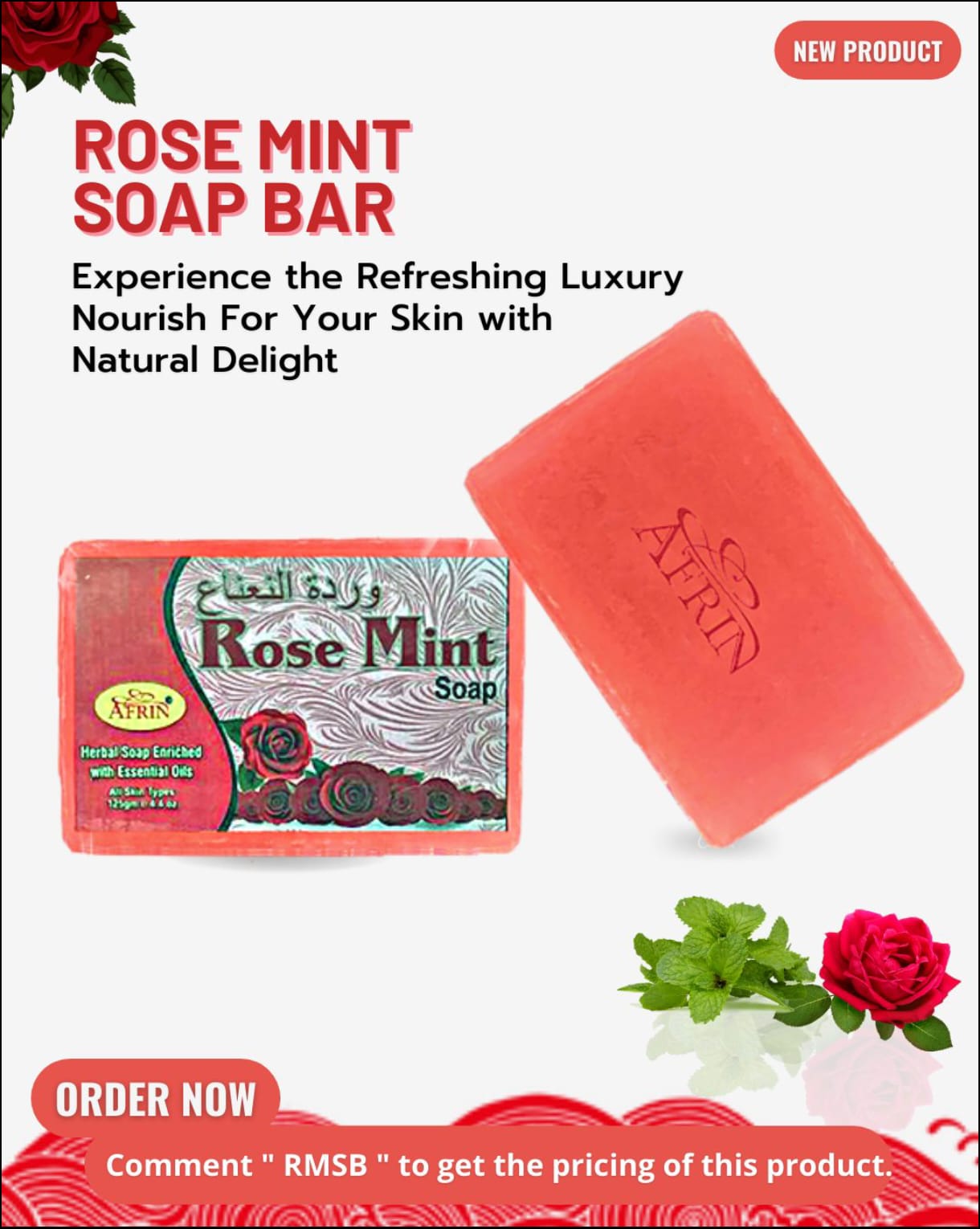 Afrin Rose Mint Soap Bar