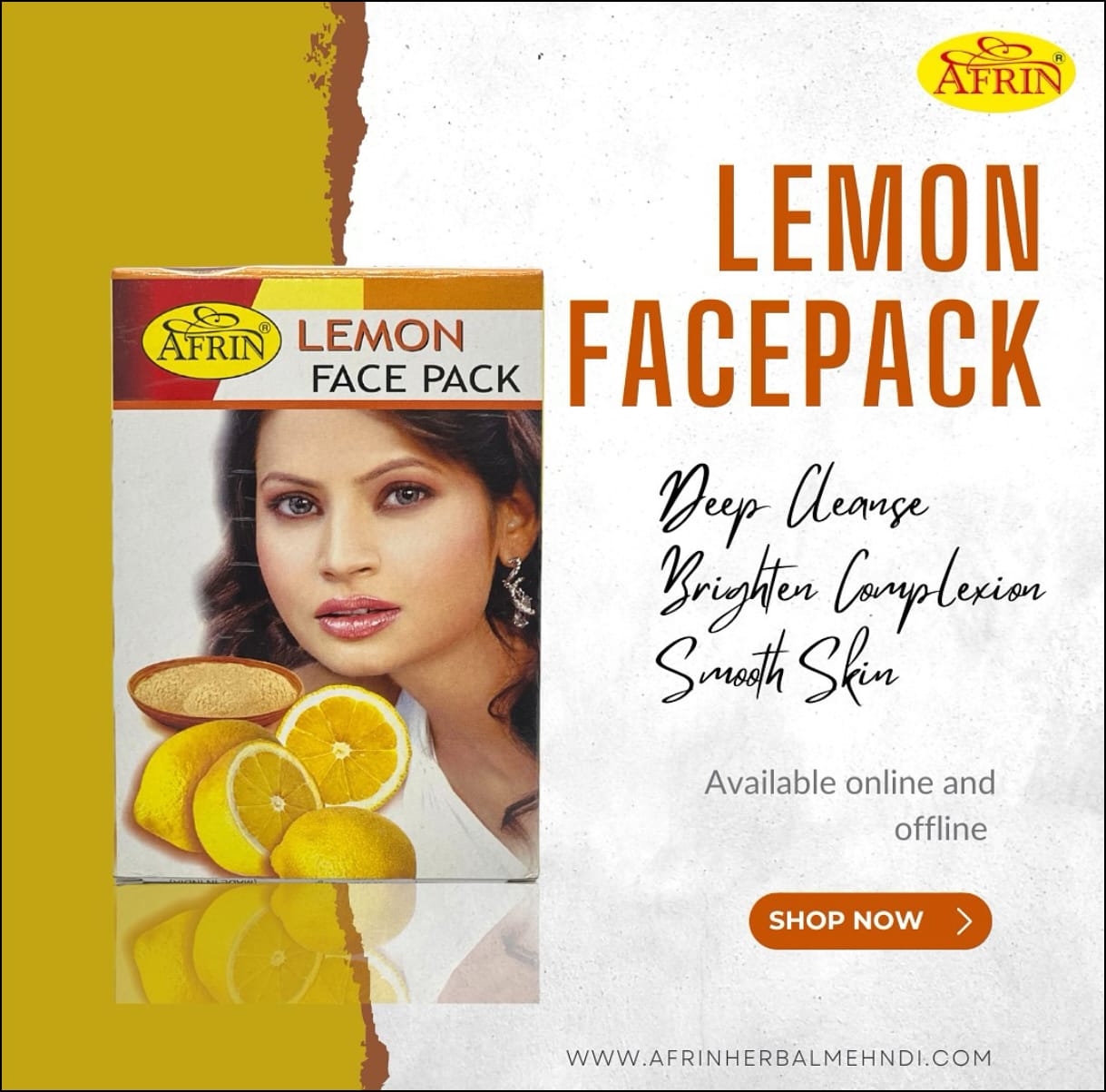 Afrin Lemon Face Pack for Deep Cleansing & Bright Skin