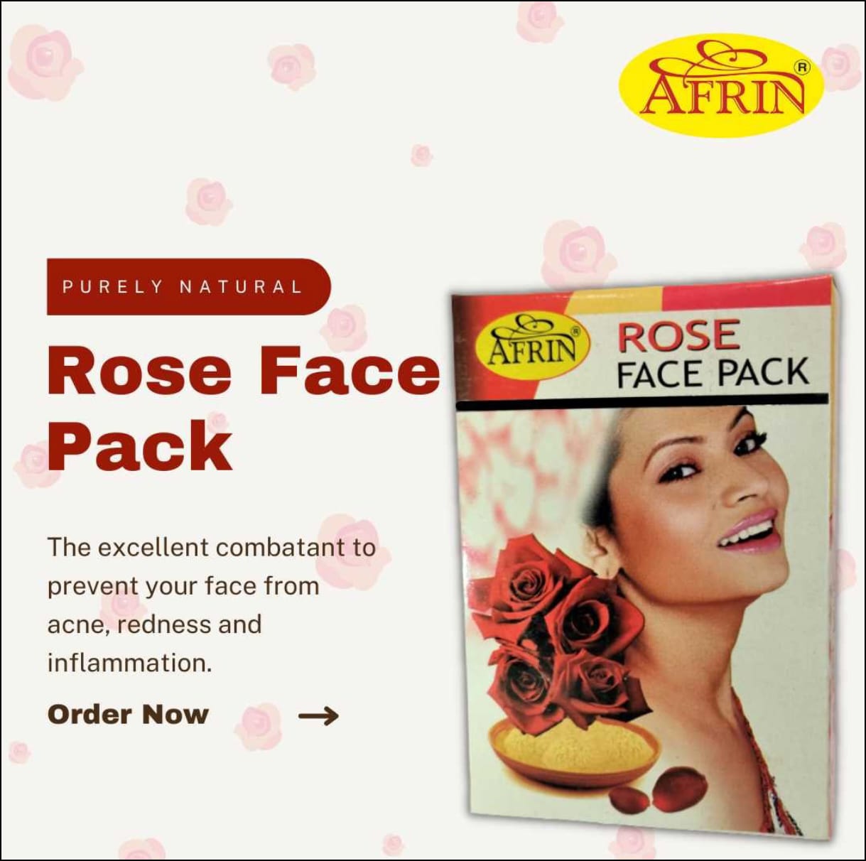 Afrin Rose Face Pack for Acne & Skin Soothing Care